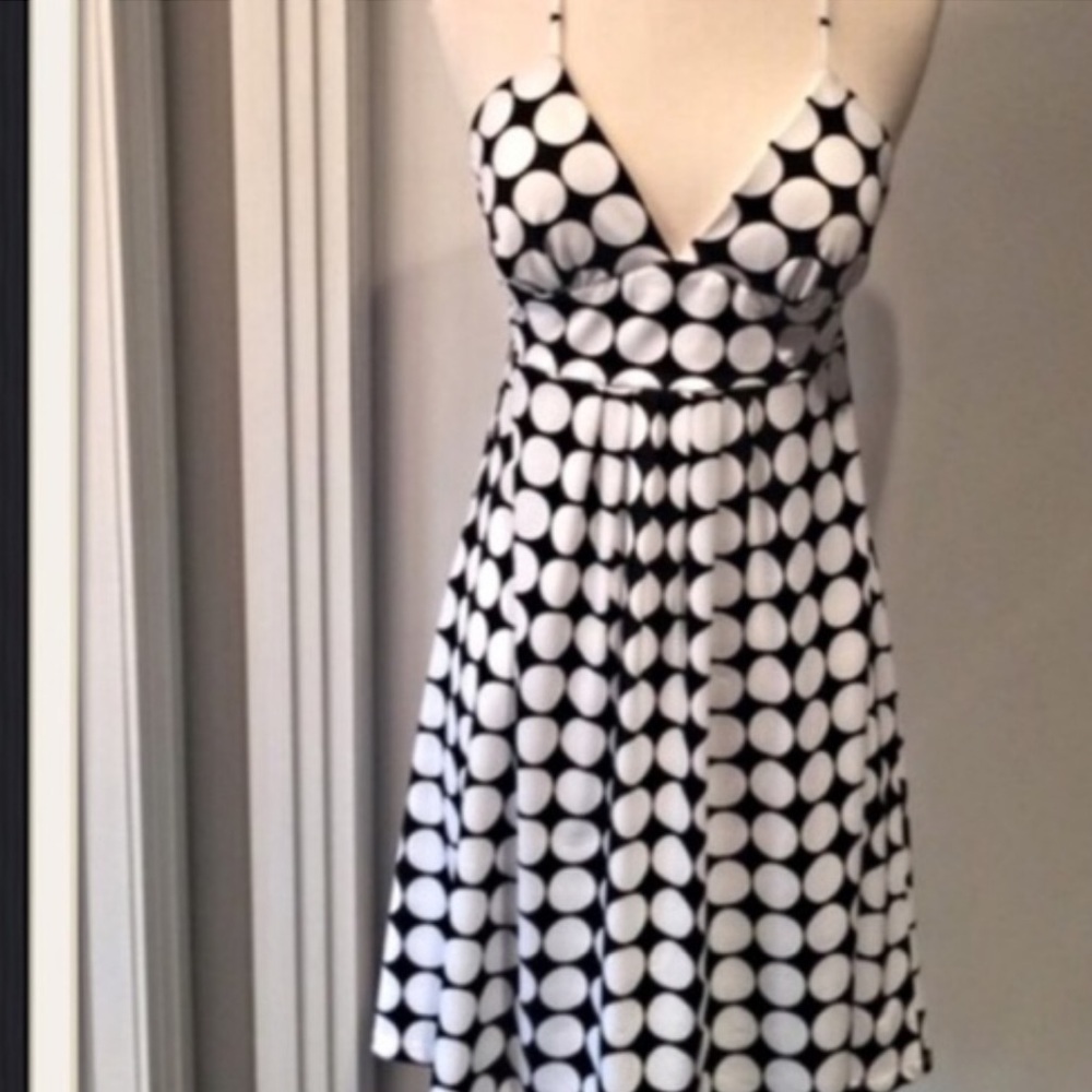 Black and white polka dot dress